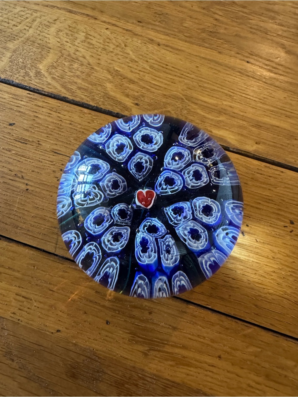 Vintage millefiori art glass paperweight